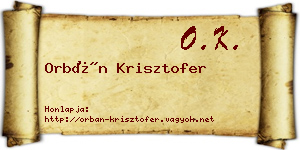 Orbán Krisztofer névjegykártya