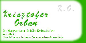 krisztofer orban business card