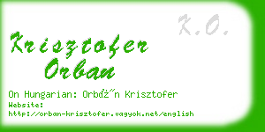 krisztofer orban business card